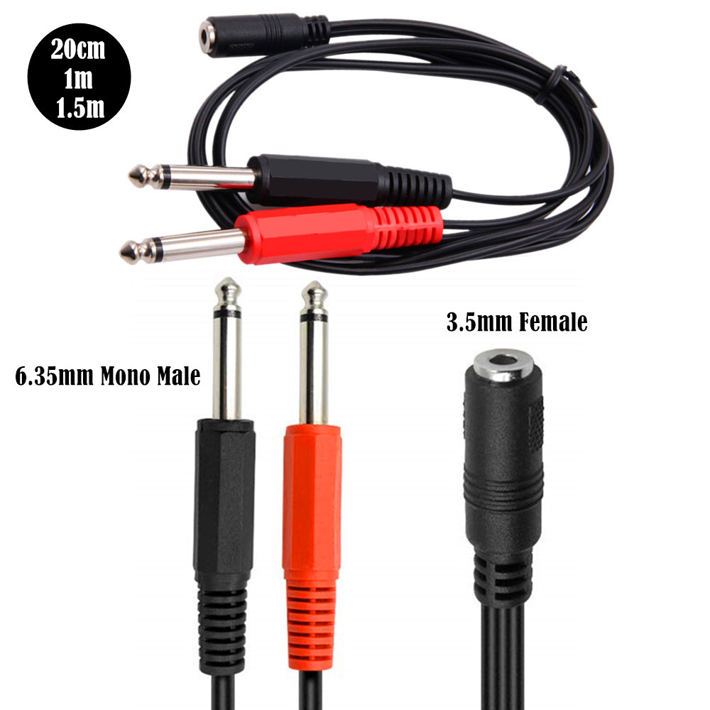 Audio Splitter Y - Cable adaptador macho de 6,35 Mm