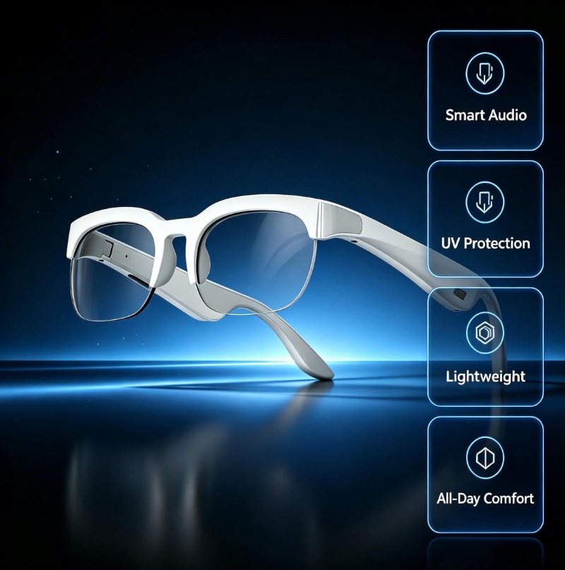 Bluetooth Headset On Ear - Gafas de Sol con Traductor IA