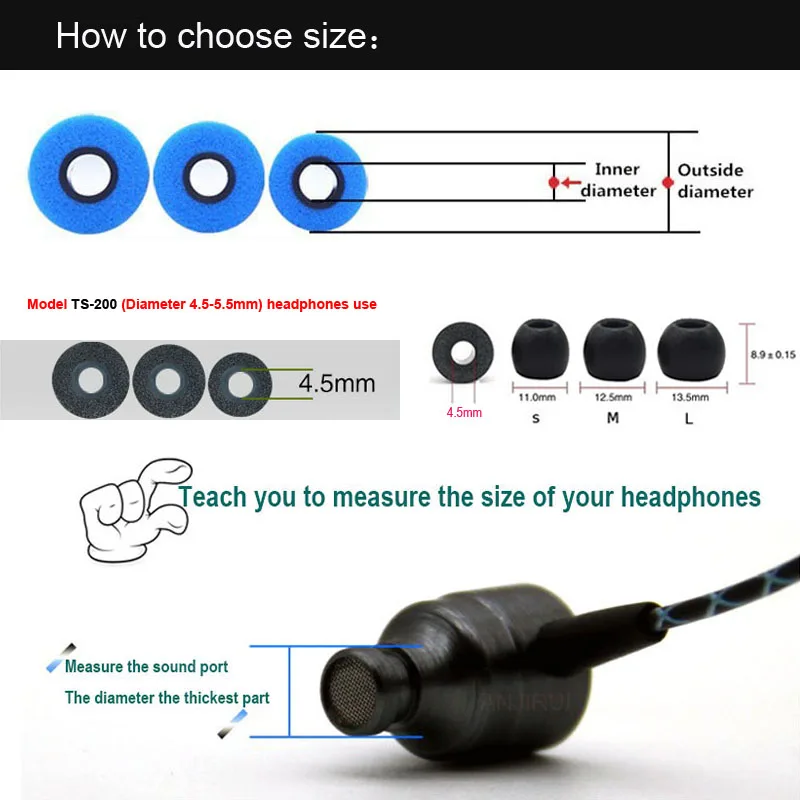 10 pares de almohadillas de es - Earphone Foam Tip reseña y precio